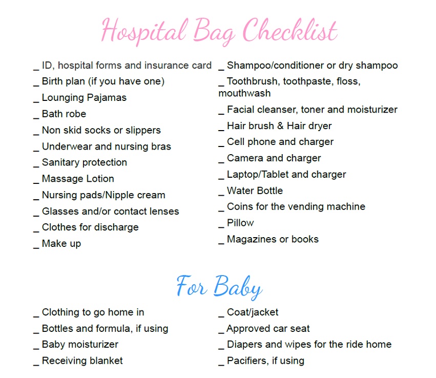babycenter hospital bag checklist