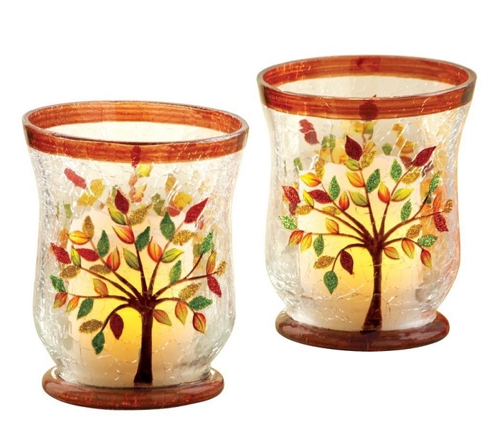 autumn tree candle holders