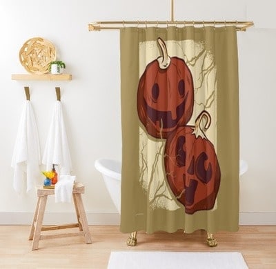 Pumpkin Drawing Shower Curtain