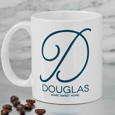 Initial Accent Personalized Coffee Mug