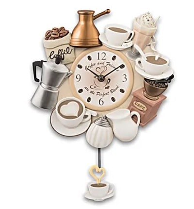 The Perfect Blend Sculptural Wall Clock With Cup Pendulum