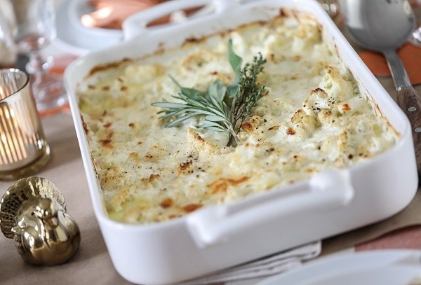 Cheesy Cauliflower Gratin Recipe | Cauliflower Side Dishes for Thanksgiving