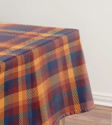 Autumnal Earth Tones Plaid Tablecloth For Thanksgiving
