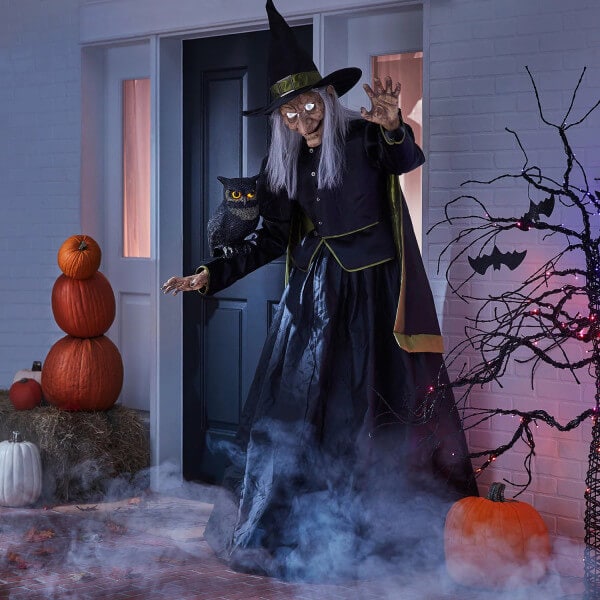 Vintage Witch Animated Prop with Lights and Sounds