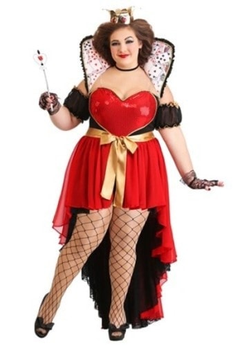 Sparkling Queen of Hearts Plus Size Women's Costume