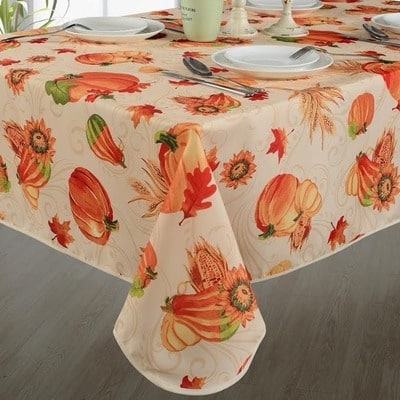 Fall Harvest Pumpkins And Corn Tablecloth