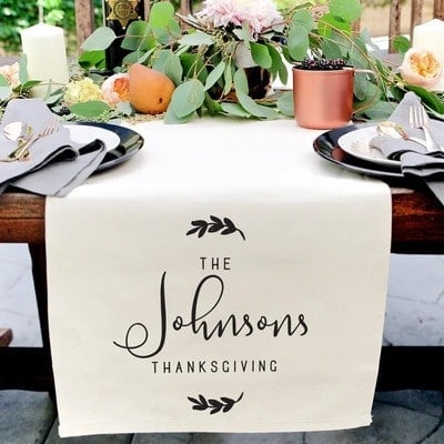 Personalized Thanksgiving Table Runner