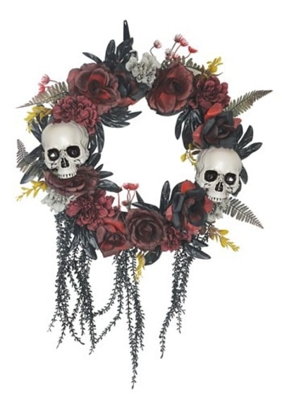 Skull & Rose Wreath Decoration