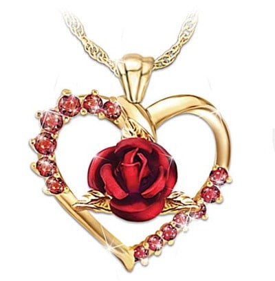 Forever Yours Women's Ruby Pendant Necklace