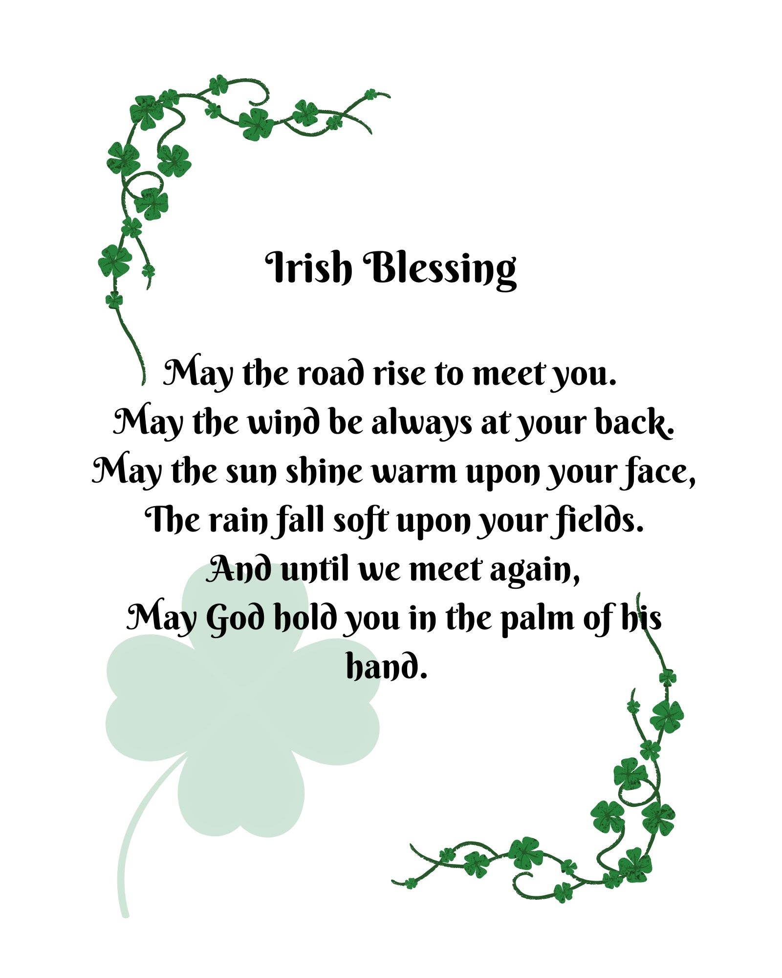 Irish Blessing - Free St. Patrick's Day Printables
