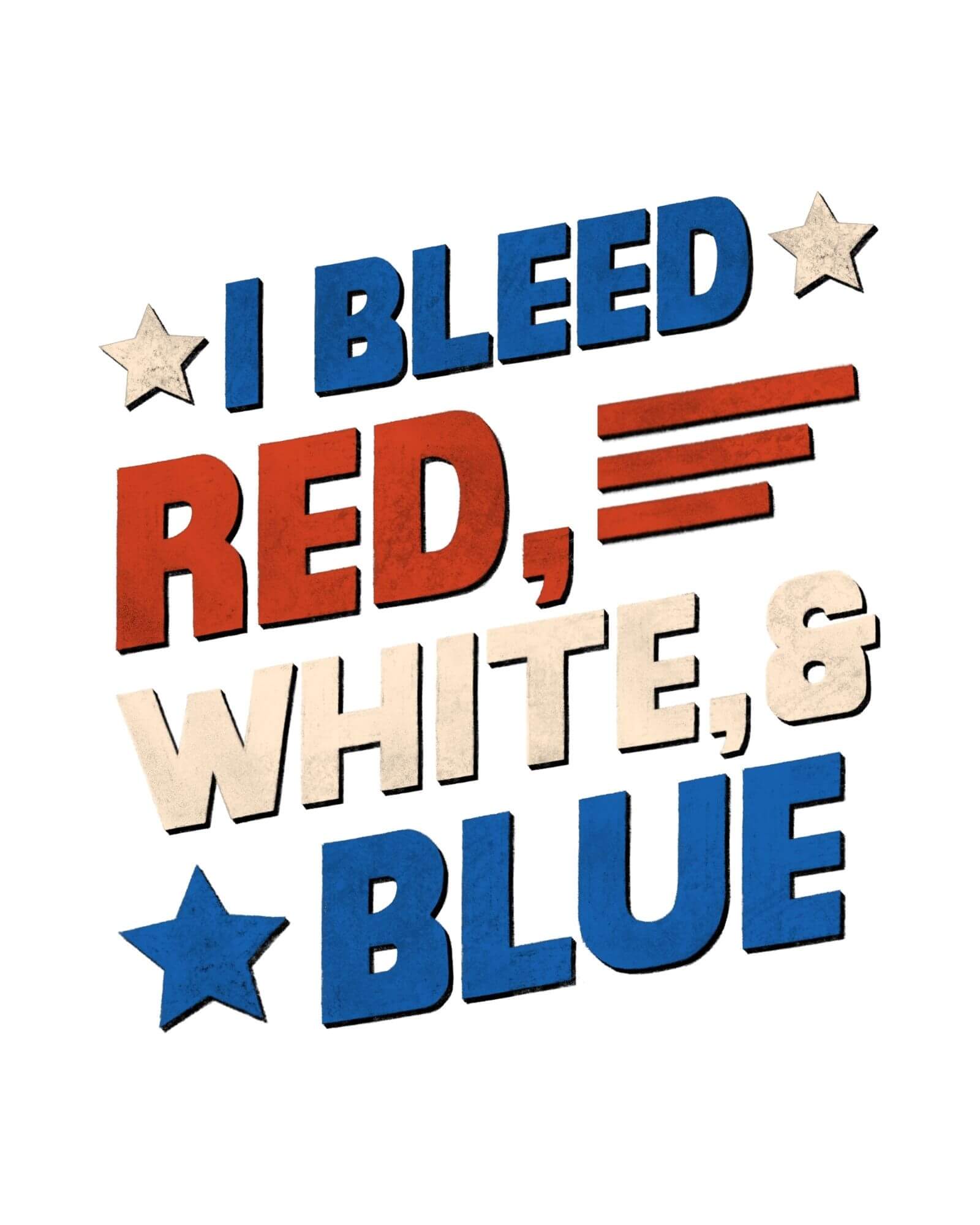 I bleed red, white & blue printable