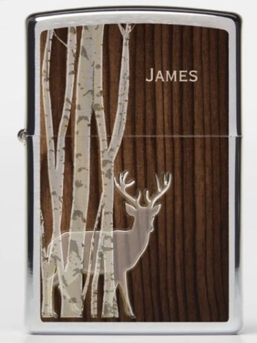 Deer and Birch Trees Zippo Lighter